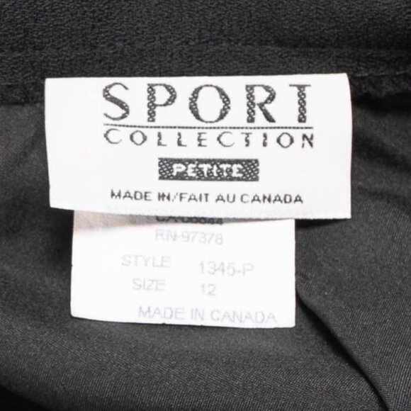 Sport Collection Petite Black Maxi Skirt 12P Womens VTG Zipper Pleated Detail - Picture 5 of 5